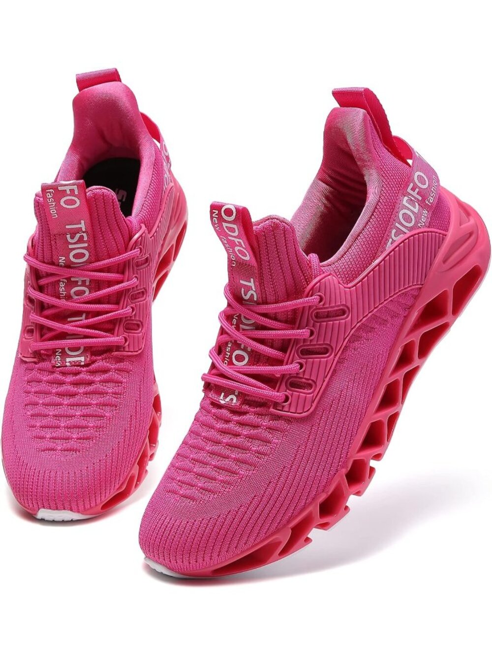 Women's Rose Red High Upper Sneakers Breathable Athletic Basketball Shoes